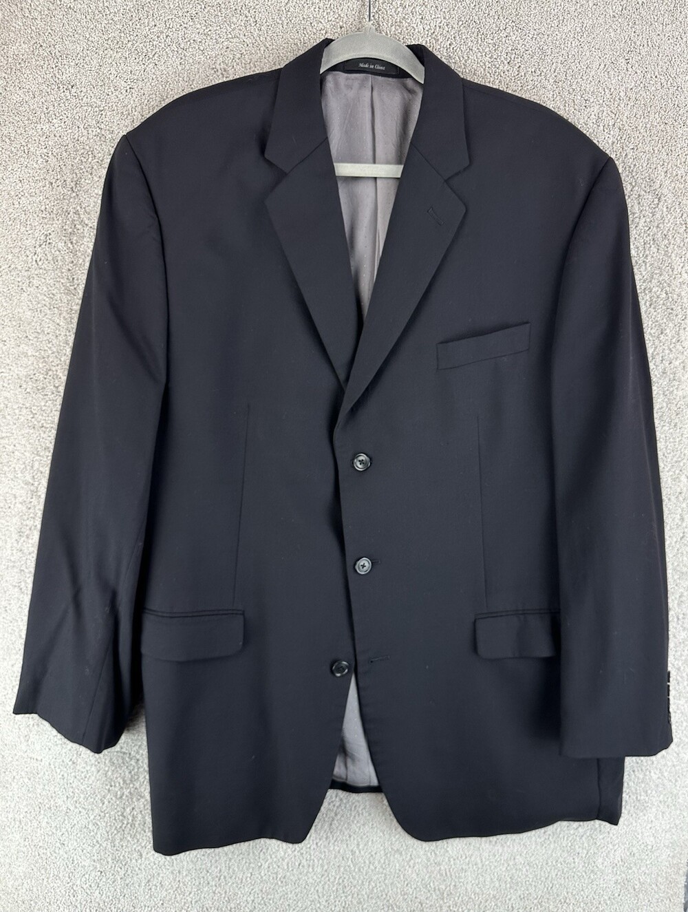 Calvin Klein Jacket Blazer Men's 46 Long Business Jacket Solid Black